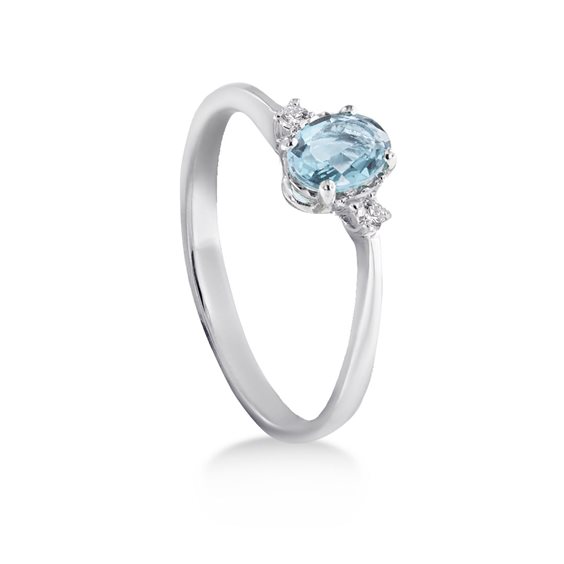 Anello Lux Gioielli Donna in Oro bianco Acquamarina 0.50 Ct ANLK3068AM;050;9B - ANLK3068AM;050;9B